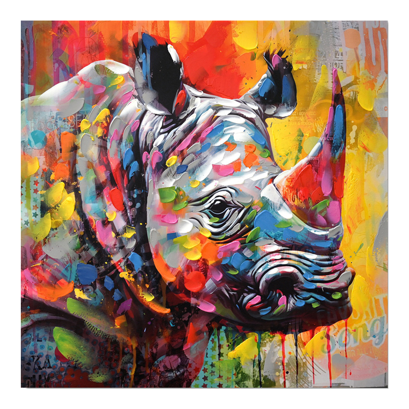 Πίνακας Σε Καμβά Rhinocery Inart 80X3X80Εκ