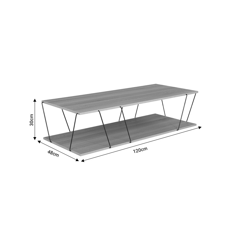 Tραπέζι Σαλονιού Tars Pakoworld Οακ-Μαύρο 120X48X30Εκ Tραπέζι Σαλονιού Tars Pakoworld Οακ-Μαύρο 120X48X30Εκ