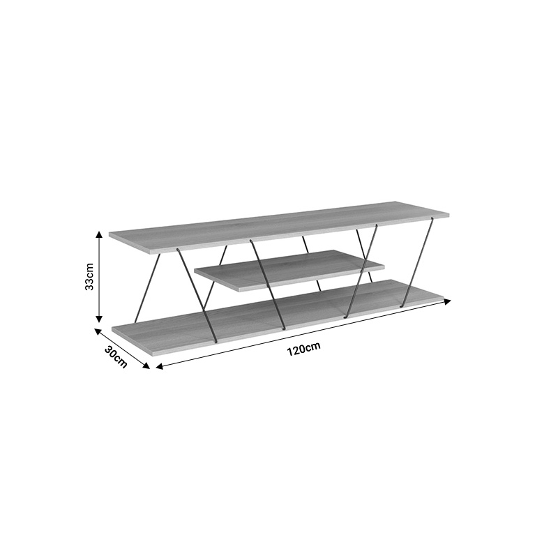 Tραπέζι Σαλονιού Tars Pakoworld Οακ-Μαύρο 120X30X33Εκ