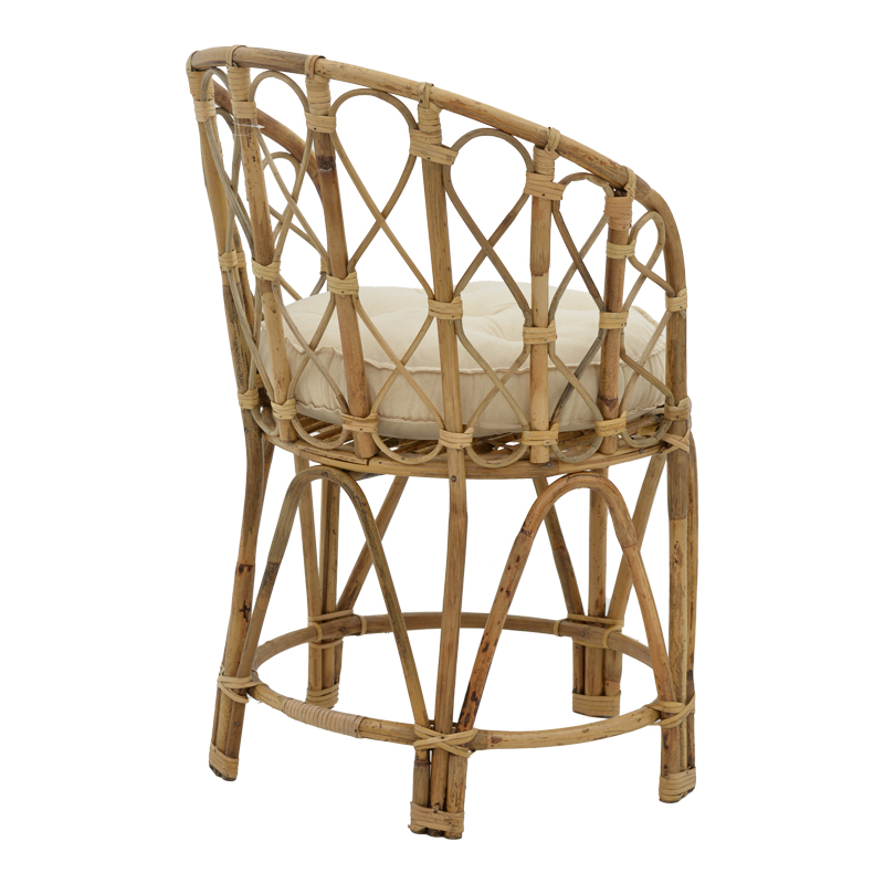 Πολυθρόνα Rostan Inart Φυσικό Rattan Με Μαξιλάρι 51X50X80Εκ