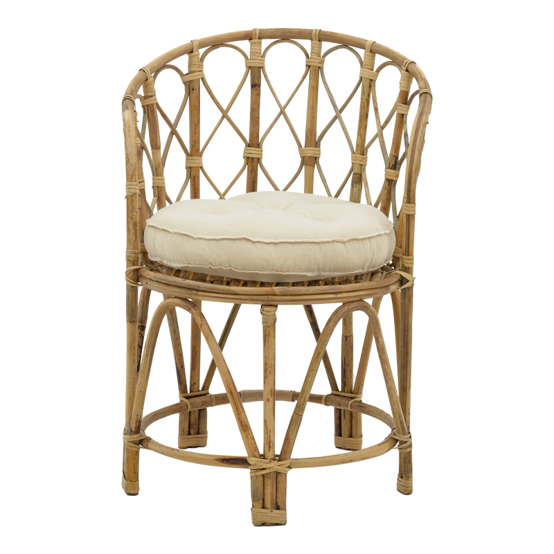 Πολυθρόνα Rostan Inart Φυσικό Rattan Με Μαξιλάρι 51X50X80Εκ