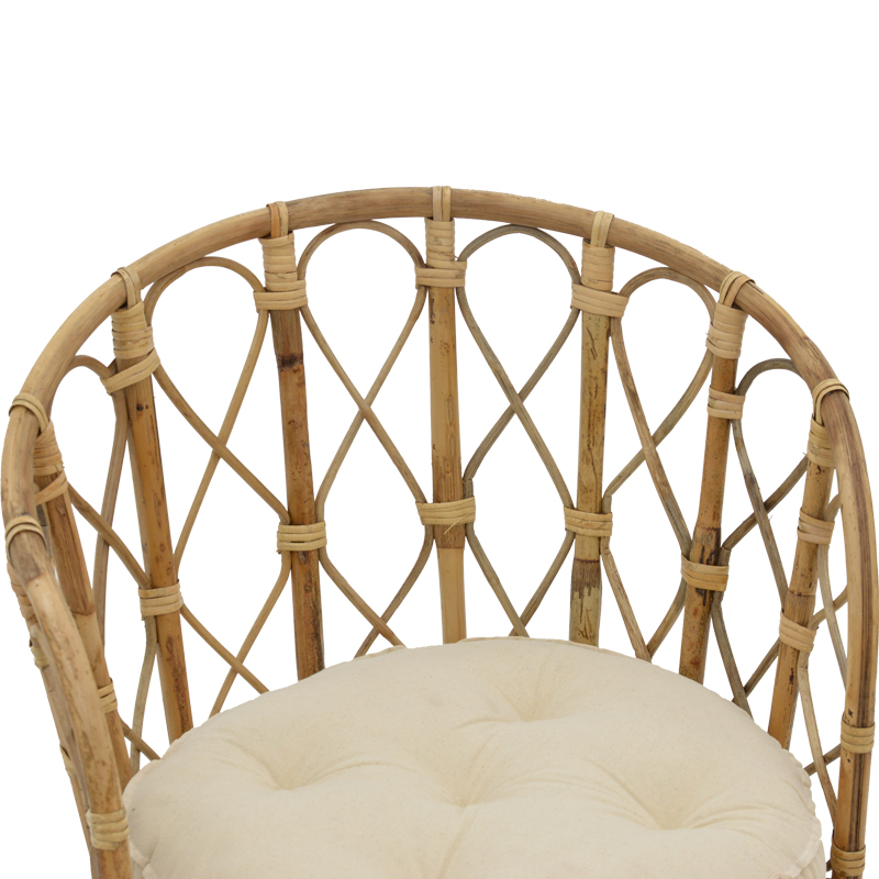 Πολυθρόνα Rostan Inart Φυσικό Rattan Με Μαξιλάρι 51X50X80Εκ