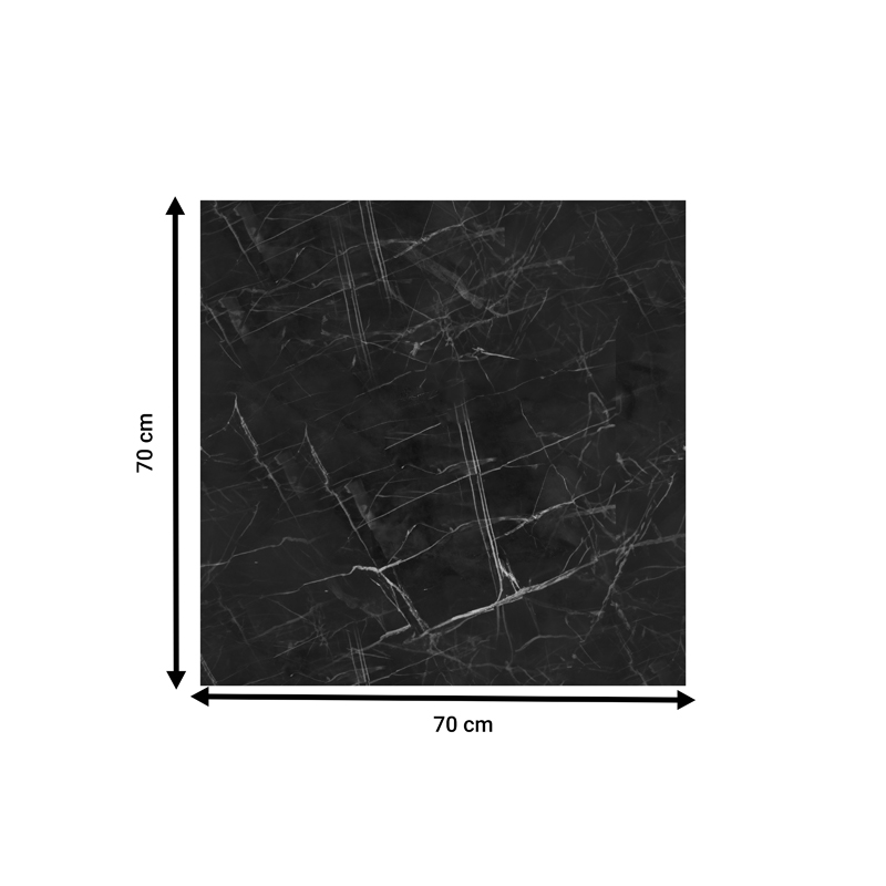 Επιφάνεια Τραπεζιού Saran Pakoworld Μαύρο Μαρμάρου 70X70Εκ