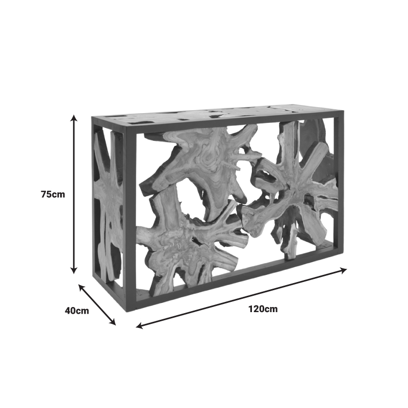 Κονσόλα Donis Inart Φυσικό-Μαύρο Μασίφ Ξύλο Teak 120X40X75Εκ Κονσόλα Donis Inart Φυσικό-Μαύρο Μασίφ Ξύλο Teak 120X40X75Εκ