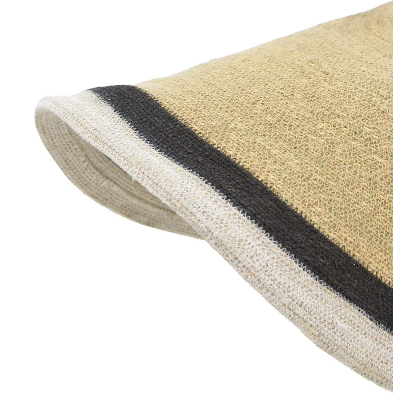 Φωτιστικό Οροφής Hatchie Inart Φυσικό-Μαύρο-Λευκό Ψάθα-Μέταλλο Φ100X133Εκ