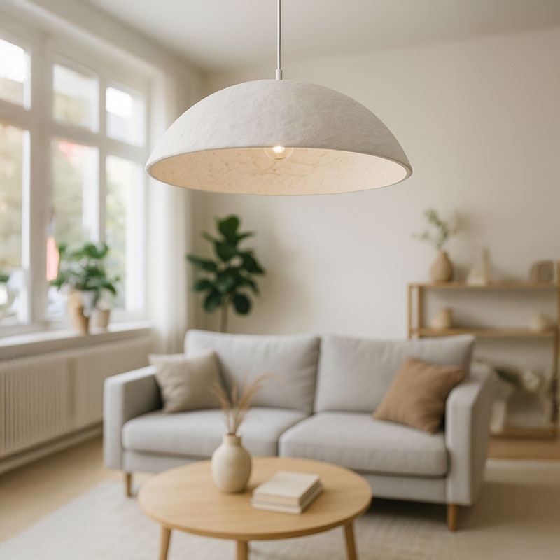 Φωτιστικό Οροφής Markiz Inart Λευκό Press Papier-Μέταλλο Φ57X118Εκ