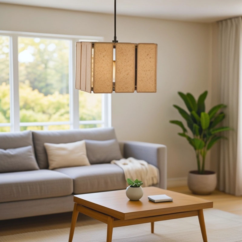 Φωτιστικό Οροφής Boxfo Inart Καφέ Press Papier-Μέταλλο 32X32X123Εκ