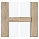Ντουλάπα Ρούχων Closet Pakoworld Τετράφυλλη Sonoma Oak-Λευκό Μελαμίνης 200X61.5X190.5Εκ Ντουλάπα Ρούχων Closet Pakoworld Τετράφυλλη Sonoma Oak-Λευκό Μελαμίνης 200X61.5X190.5Εκ
