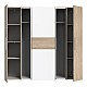 Ντουλάπα Ρούχων Closet Pakoworld Τετράφυλλη Sonoma Oak-Λευκό Μελαμίνης 200X61.5X190.5Εκ Ντουλάπα Ρούχων Closet Pakoworld Τετράφυλλη Sonoma Oak-Λευκό Μελαμίνης 200X61.5X190.5Εκ