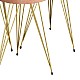 Βοηθητικά Τραπέζια Wakmi Pakoworld Σετ 3Τεμ Φυσικό-Πόδι Χρυσό Μέταλλο
