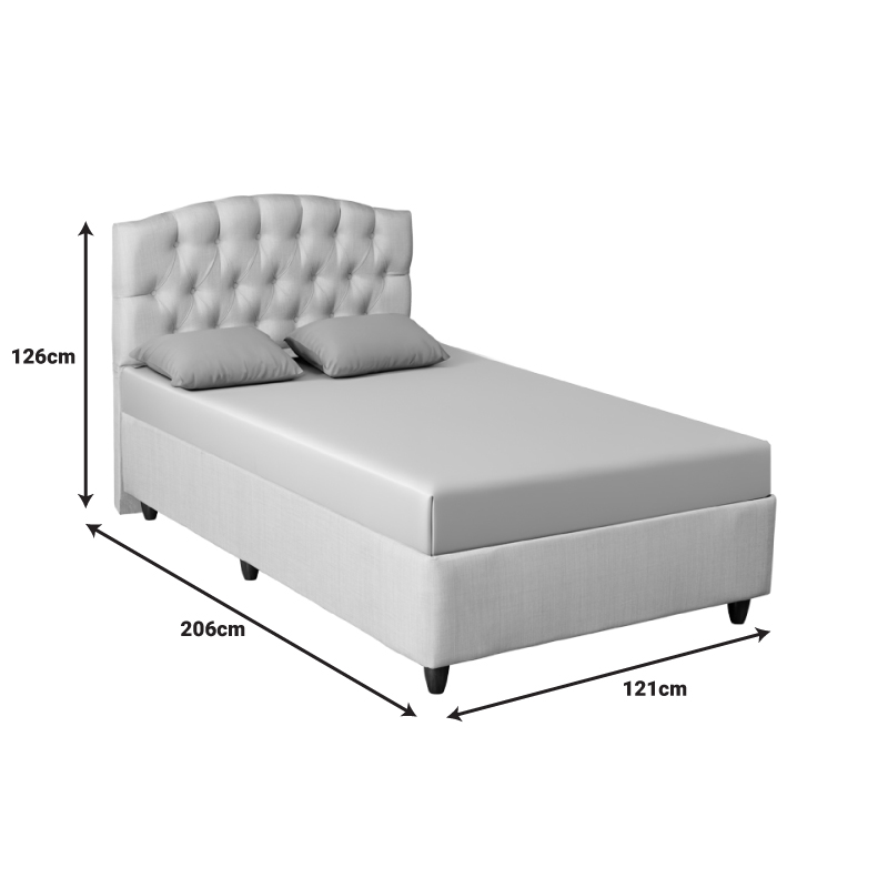 Κρεβάτι Lanse I Pakoworld Σε Κρεμ Απόχρωση 120X200Εκ