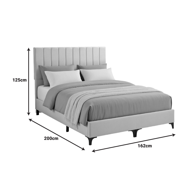 Κρεβάτι Moega Pakoworld Ύφασμα Σε Κρεμ Απόχρωση 160X200Εκ