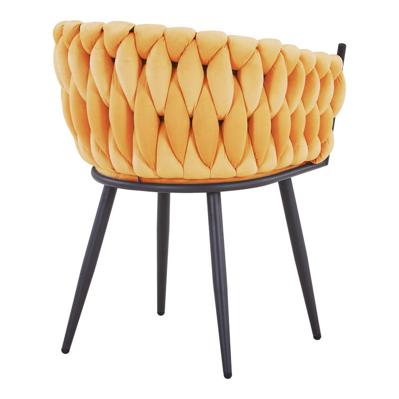 Πολυθρόνα Vivian Pakoworld Κίτρινο Βελούδο-Πόδι Μαύρο Μέταλλο 61X55X80Εκ