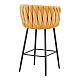 Σκαμπό Μπαρ Vivian Pakoworld Κίτρινο Βελούδο-Πόδι Μαύρο Μέταλλο 57X50X100Εκ
