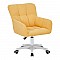 Καρέκλα Γραφείου Εργασίας Givole Pakoworld Σε Κίτρινο Μπουκλέ Ύφασμα 55X55X75-84Εκ