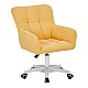 Καρέκλα Γραφείου Εργασίας Givole Pakoworld Σε Κίτρινο Μπουκλέ Ύφασμα 55X55X75-84Εκ
