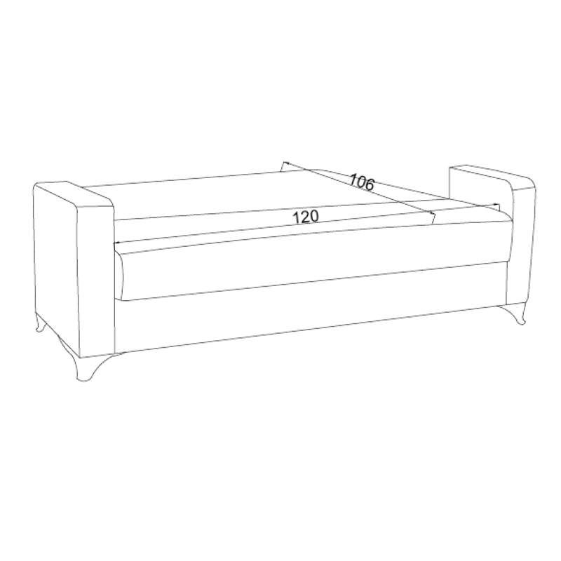 Καναπές-Κρεβάτι Με Αποθηκευτικό Χώρο Διθέσιος Vox Pakoworld Ανοιχτό Γκρι Ύφασμα 154X82X83Εκ