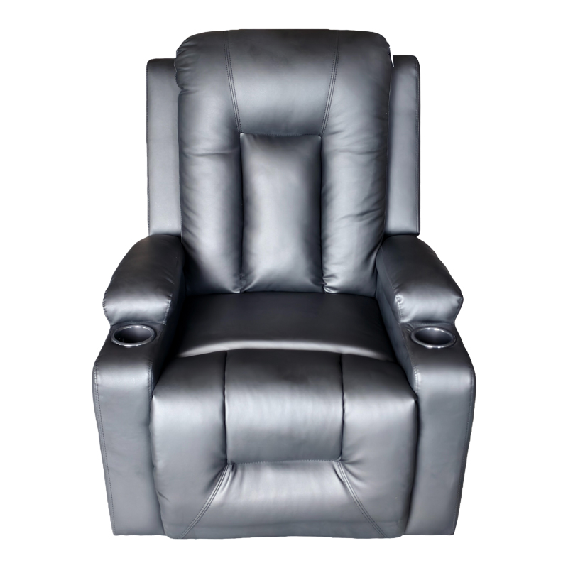 Πολυθρόνα Relax Με Μηχανισμό Massage Gessel Pakoworld Pu Σε Μαύρη Απόχρωση 80X90X98Εκ