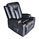 Πολυθρόνα Relax Με Μηχανισμό Massage Gessel Pakoworld Pu Σε Μαύρη Απόχρωση 80X90X98Εκ