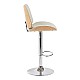 Σκαμπό Μπαρ Amani Pakoworld Περιστρεφόμενο Μπεζ Pu-Βάση Χρωμίου 50.5X54X87.5-107.5Εκ