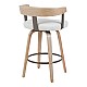 Σκαμπό Μπαρ Anesy Pakoworld Περιστρεφόμενο Μεσαίου Μεγέθους Μέταλλο-Ξύλο Με Ύφασμα Σε Μπεζ Απόχρωση 54X50X85Εκ