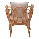 Πολυθρόνα Tania Pakoworld Φυσικό Rattan-Λευκό Μαξιλάρι 76X76X76Εκ