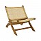 Πολυθρόνα Jerenze Pakoworld Φυσικό Teak Ξύλο-Φυσικό Rattan 65X78X68Εκ