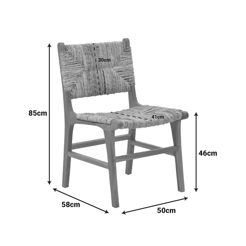 Καρέκλα Refane Pakoworld Σκελετός Teak Ξύλο Με Ψάθα Σε Φυσική Απόχρωση 50X58X85Εκ