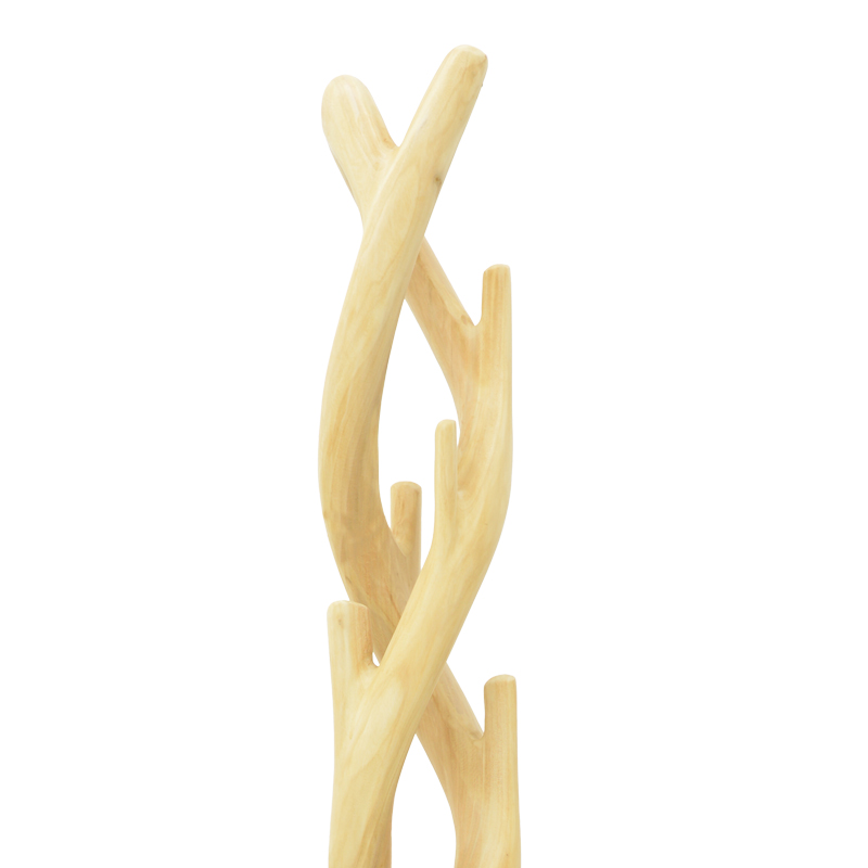 Κρεμάστρα Επιδαπέδια Gantou Pakoworld Suar Ξύλο Σε Φυσική Απόχρωση 40X40X200Εκ