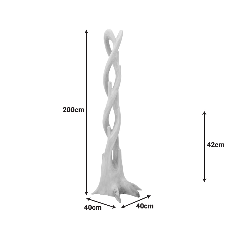 Κρεμάστρα Επιδαπέδια Gantou Pakoworld Suar Ξύλο Σε Φυσική Απόχρωση 40X40X200Εκ