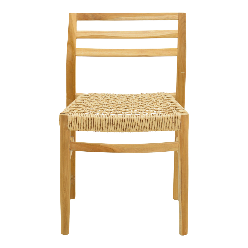 Καρέκλα Tuga Pakoworld Σκελετός Teak Ξύλο-Pe Σχοινί Σε Φυσική Απόχρωση 50X58X86Εκ