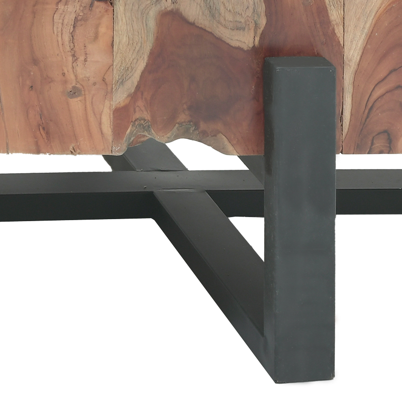 Τραπέζι Σαλονιού Borth Inart Teak Ξύλο Σε Φυσική Απόχρωση 135X90X40Εκ