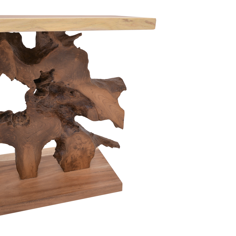 Κονσόλα Nasiol Inart Teak Ξύλο Σε Φυσική Απόχρωση 120X40X75Εκ