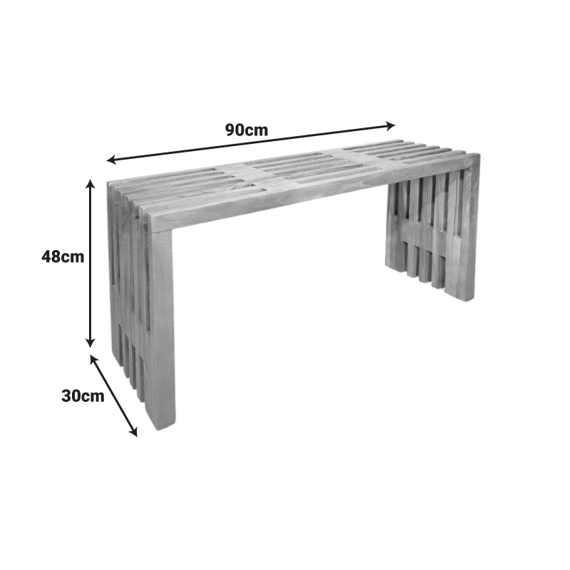 Παγκάκι Zen Pakoworld Teak Ξύλο Σε Φυσική Απόχρωση 90X30X48Εκ
