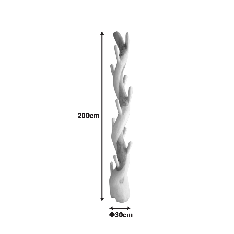 Καλόγερος Renzo Pakoworld Suar Ξύλο Σε Φυσική Απόχρωση 30X30X200Εκ