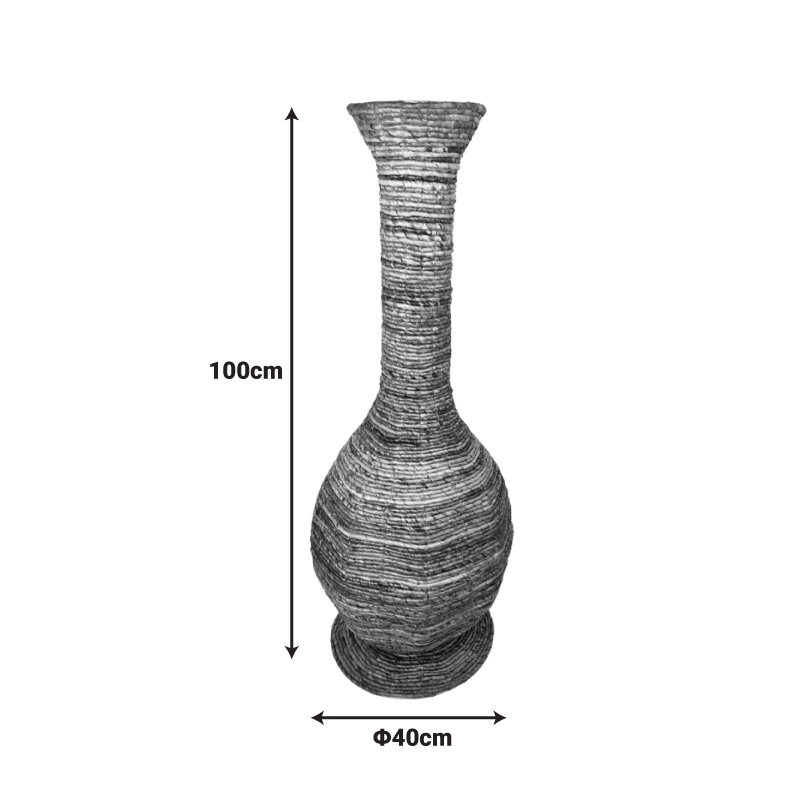 Διακοσμητικό Βάζο Strail Inart Banana Rope Σε Φυσική Απόχρωση Φ40X100Εκ