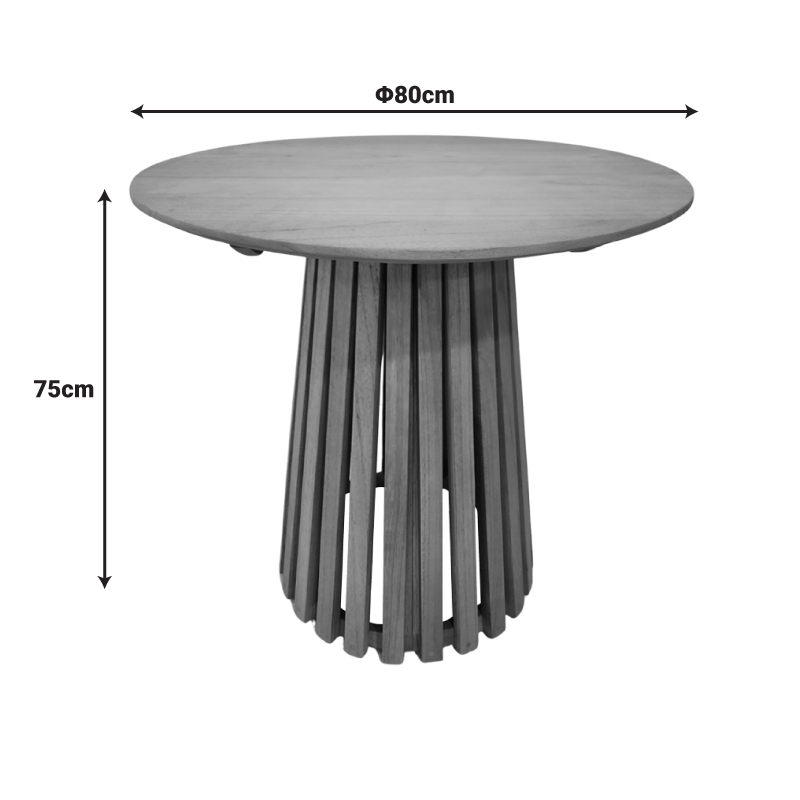 Τραπέζι Kenda I Pakoworld Mindi Ξύλο Σε Φυσική Απόχρωση Φ80X75Εκ