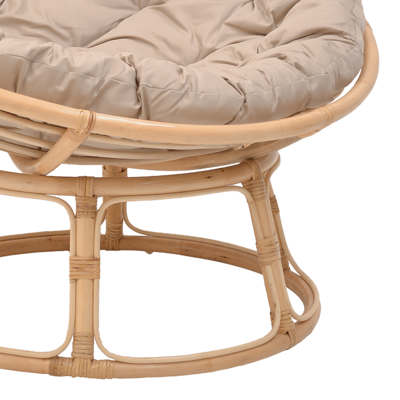 Πολυθρόνα Servey Pakoworld Rattan Σε Φυσική Απόχρωση-Μπεζ Μαξιλάρι Φ115X58Εκ