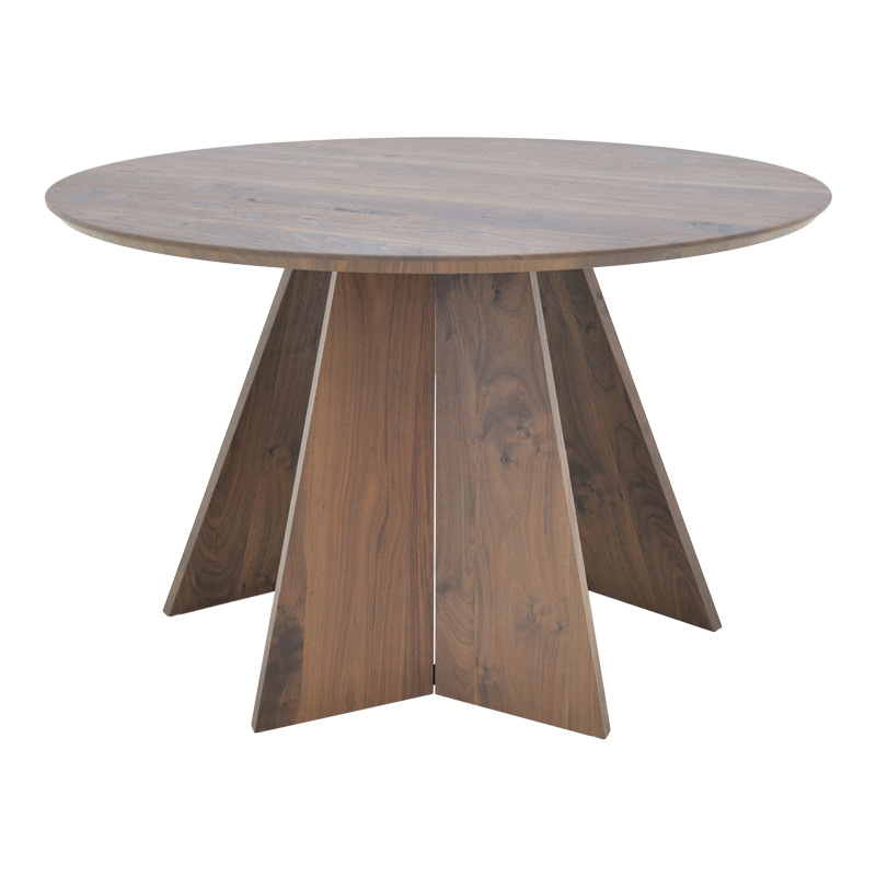 Τραπέζι Bibble Pakoworld Mdf Σε Καρυδί Απόχρωση Φ120X76Εκ