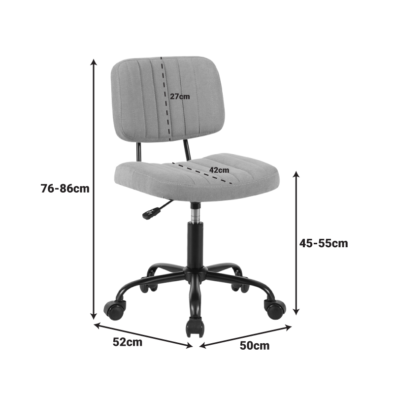 Καρέκλα Γραφείου Warra Pakoworld Ύφασμα Μπεζ 50X52X76-86Εκ
