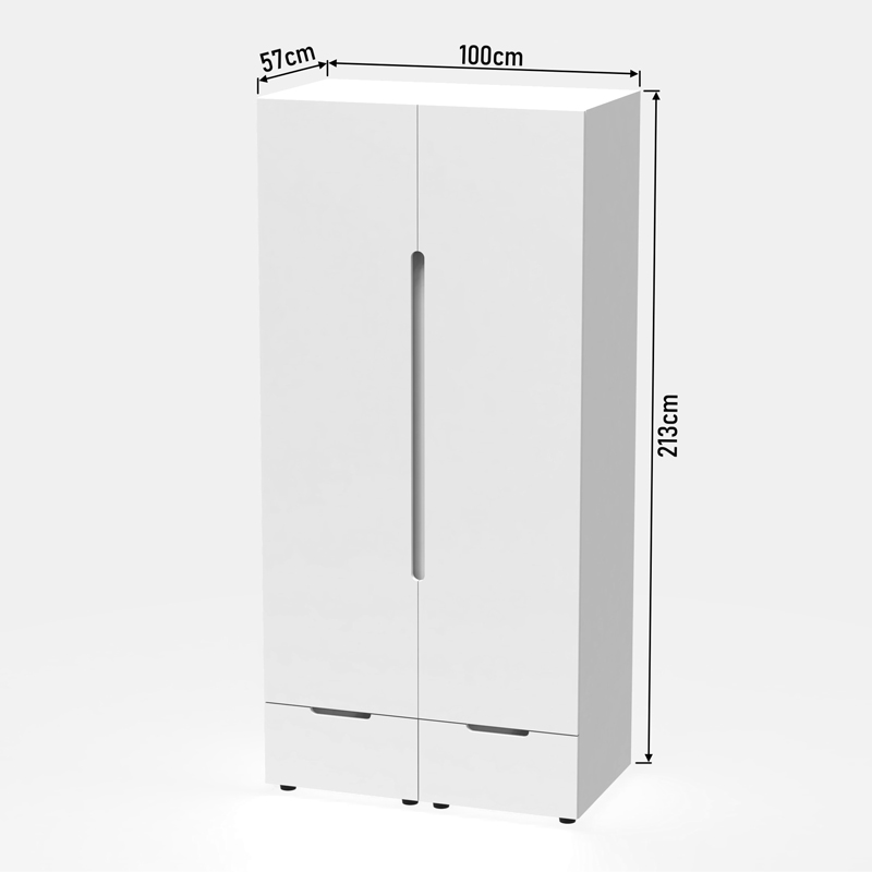 Ντουλάπα Δίφυλλη Afina Pakoworld Mdf Σε Λευκή Glossy Απόχρωση 100X57X213Εκ Ντουλάπα Δίφυλλη Afina Pakoworld Mdf Σε Λευκή Glossy Απόχρωση 100X57X213Εκ