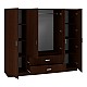 Ντουλάπα Τετράφυλλη Royal Pakoworld Με Συρτάρια Wenge 200X58X177Εκ