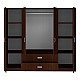 Ντουλάπα Τετράφυλλη Royal Pakoworld Με Συρτάρια Wenge 200X58X177Εκ