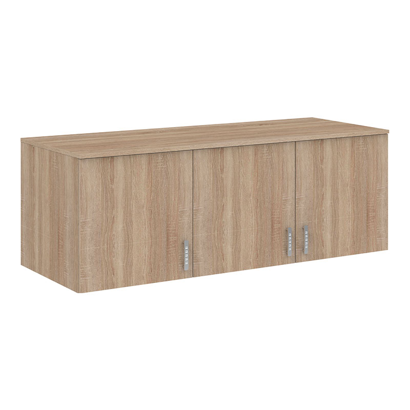 Ντουλάπα Τρίφυλλη Royal Pakoworld Με Συρτάρια Και Πατάρι Sonoma 150X58X230Εκ