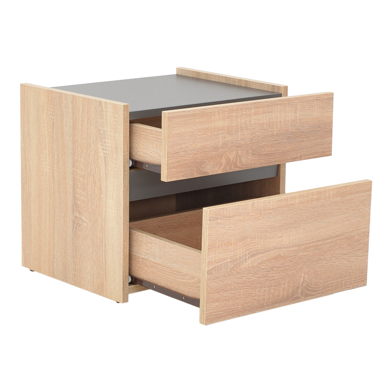 Κομοδίνο Comcie Pakoworld Σε Φυσικό Με Γκρι Απόχρωση 50X42X45.5Εκ Κομοδίνο Comcie Pakoworld Σε Φυσικό Με Γκρι Απόχρωση 50X42X45.5Εκ