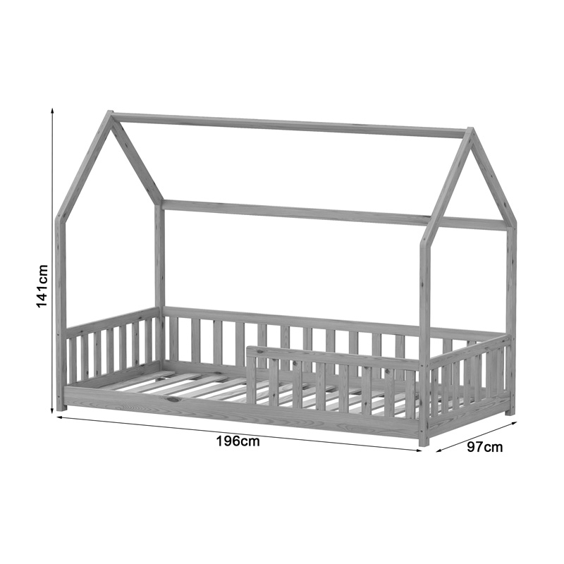 Παιδικό Κρεβάτι Callan Τ. Montessori Με Κιγκλίδωμα Pakoworld Ξύλο Πεύκου Σε Γκρι Απόχρωση 90X190Εκ Παιδικό Κρεβάτι Callan Τ. Montessori Με Κιγκλίδωμα Pakoworld Ξύλο Πεύκου Σε Γκρι Απόχρωση 90X190Εκ