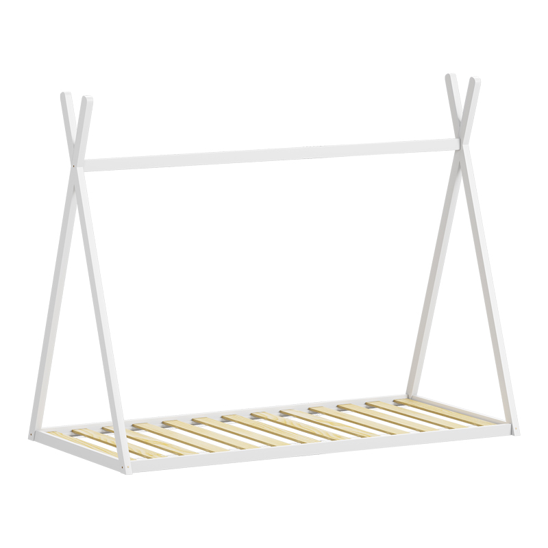 Παιδικό Κρεβάτι Lilly Τ. Montessori Pakoworld Ξύλο Πεύκου Σε Λευκή Απόχρωση 90X190Εκ