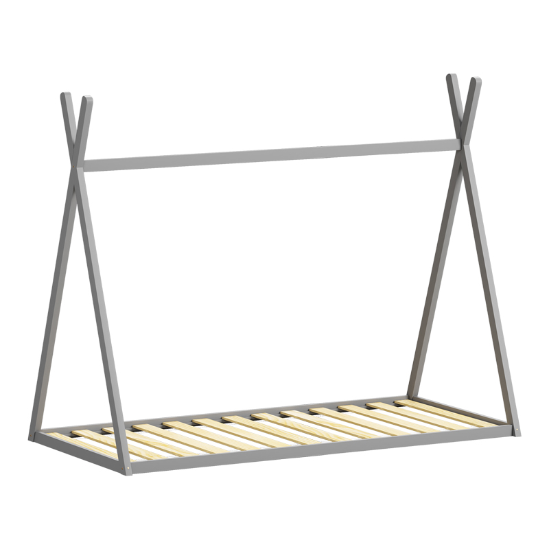 Παιδικό Κρεβάτι Lilly Τ. Montessori Pakoworld Ξύλο Πεύκου Σε Γκρι Απόχρωση 90X190Εκ