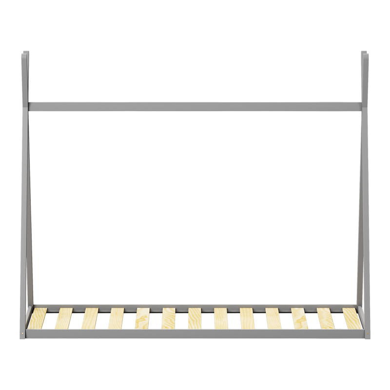 Παιδικό Κρεβάτι Lilly Τ. Montessori Pakoworld Ξύλο Πεύκου Σε Γκρι Απόχρωση 90X190Εκ