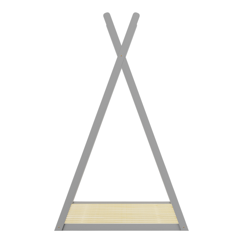 Παιδικό Κρεβάτι Lilly Τ. Montessori Pakoworld Ξύλο Πεύκου Σε Γκρι Απόχρωση 90X190Εκ